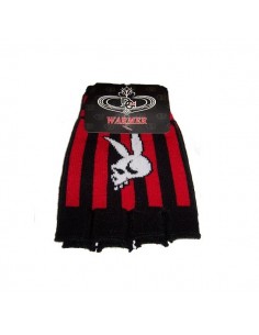 Fingerless Gloves - Striped Bunny Skull