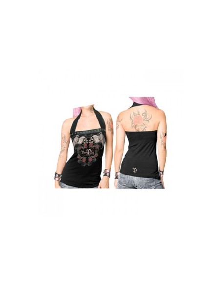 Top Devine Devil Berlin Skull Roses