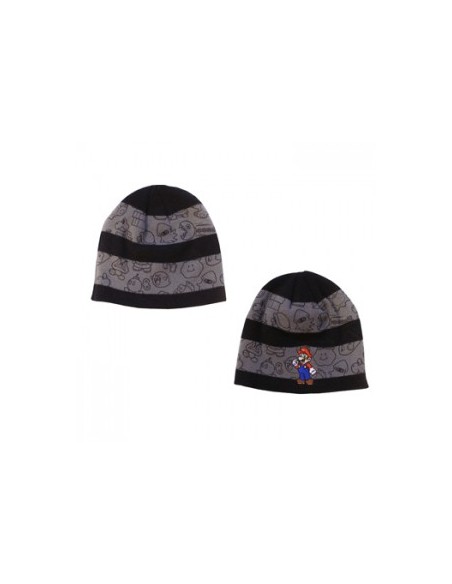 Nintendo - Zwart Grijs Gestreept Mario Muts Beanie