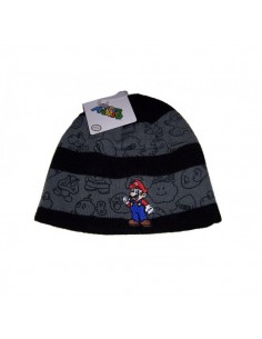 Nintendo - Black Grey Striped  Mario Beanie 2