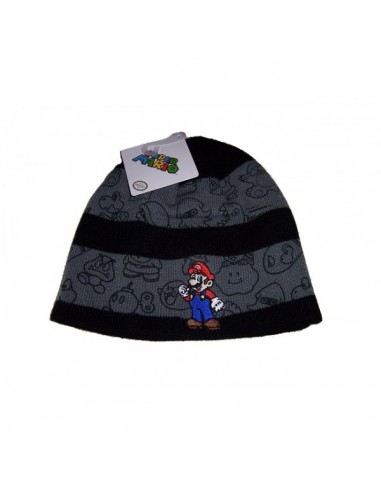 Nintendo - Zwart Grijs Gestreept Mario Muts Beanie