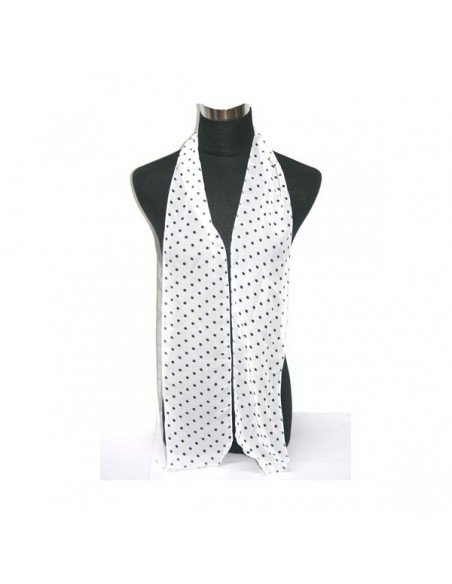 Schal - weiss-schwartz Dots