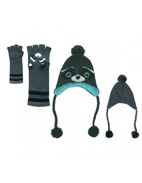 Freaks And Friends - Raccoon Winter Set Mütze und Handschuhe Waschbar