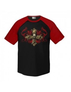 Raglan T-Shirt - Made in Hell Floral Cross Skull 2