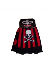 Fingerless Gloves  - Skull Crossbone Stripe