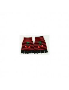 Vingerloze handschoenen - Zwart Rood Kersen Cherry