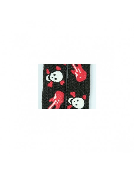 Shoelaces Black Skull Guitar