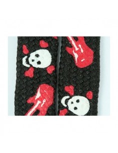Shoelaces Black Skull Guitar 2