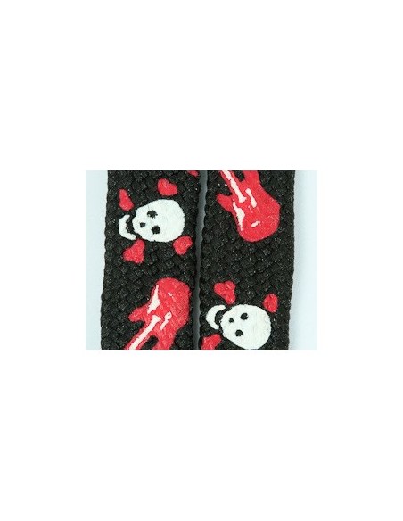 Shoelaces Black Skull Guitar