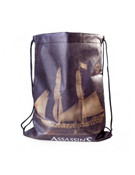 Assassins Creed Black Flag - Zwarte Gymtas Rugtasje The ship