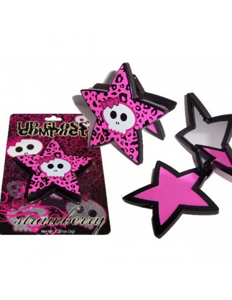 Star Skull Strawberry Compact Lip gloss with mirror