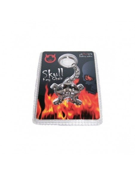 Skull Led Keychain - Red flashing action