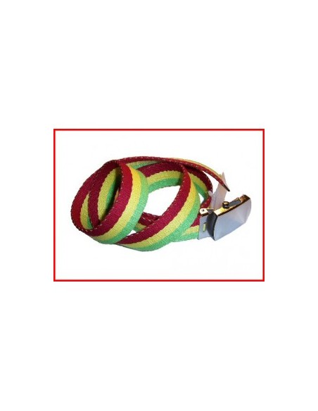 Gürtel Rasta Farben rot-gelb-grün gestreift
