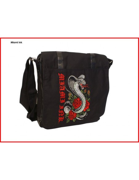 Miami Ink Messenger Tasche Snake Rose