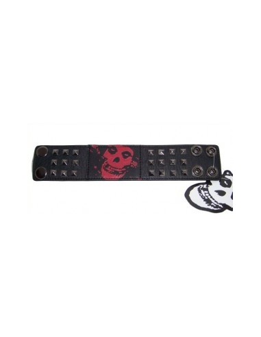 Misfits Leder Armband mit Totenkopf Logo