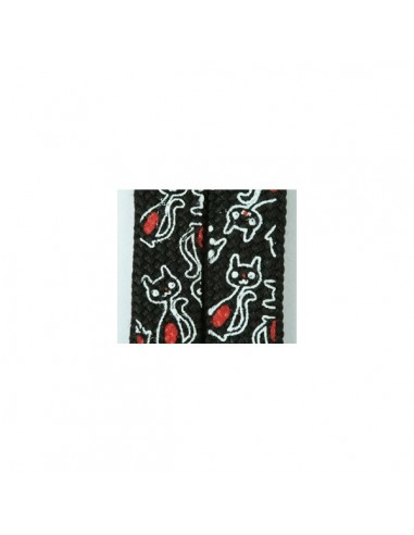 Shoelaces Cat Black White