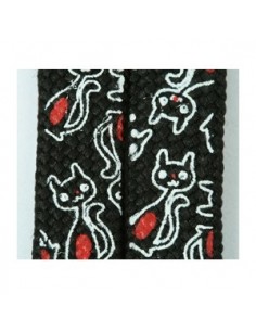 Shoelaces Cat Black White  2