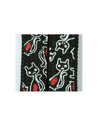 Shoelaces Cat Black White 