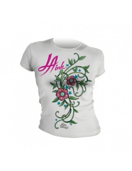 LA Ink  Damen T-Shirt Pink Flowers