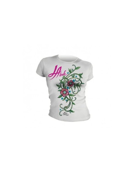 LA Ink  Damen T-Shirt Pink Flowers