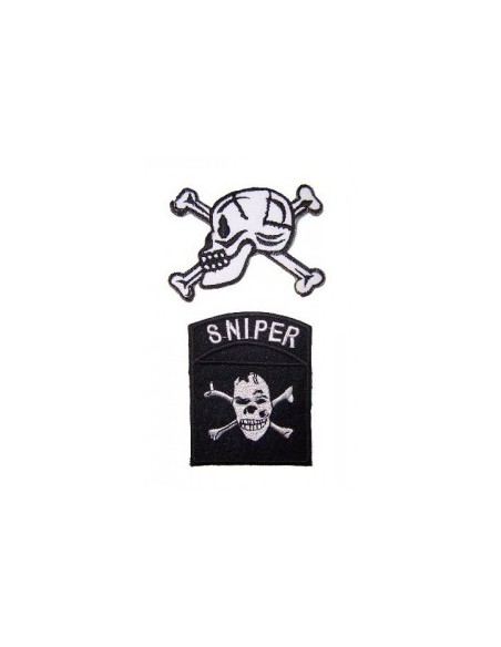 2 Skull Iron on Patches