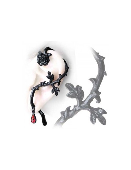 Rose of Passion - Black Earring stud (1 x) 