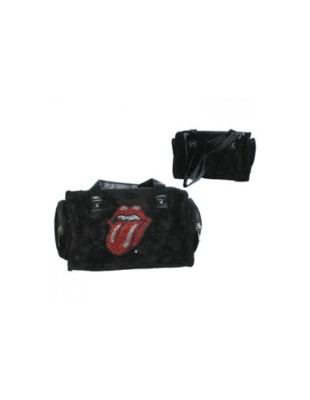Rolling Stones Damen Tasche Rhinestones Tongue Logo