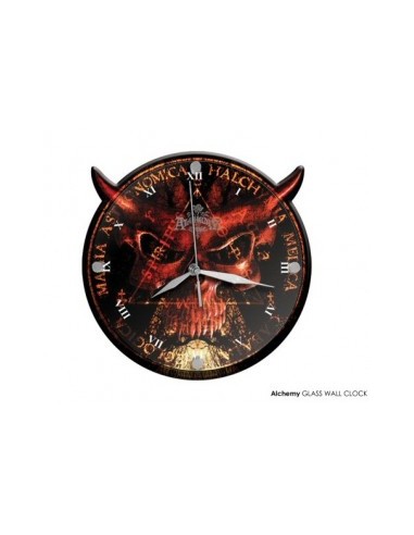 Alchemy Sixth Seal - Glas Hout Wandklok