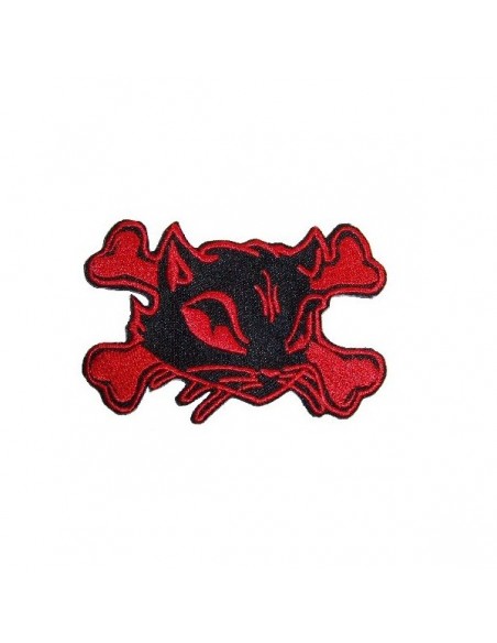 Red Bad Kitty Bones Patch