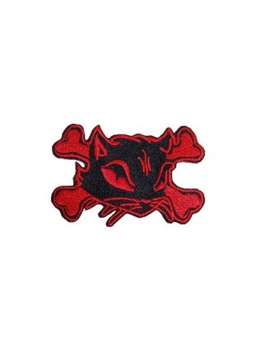 Red Bad Kitty Bones Patch